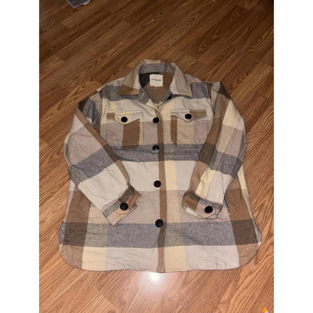 Lucky Brand Plaid Shacket Size XS - Picture 2 of 10